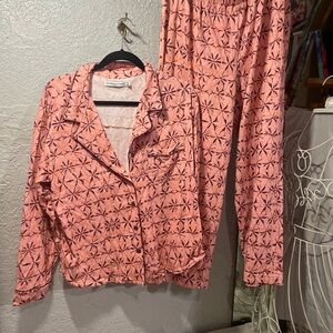 Rebecca Minkoff Pink Patterned Pajama Set